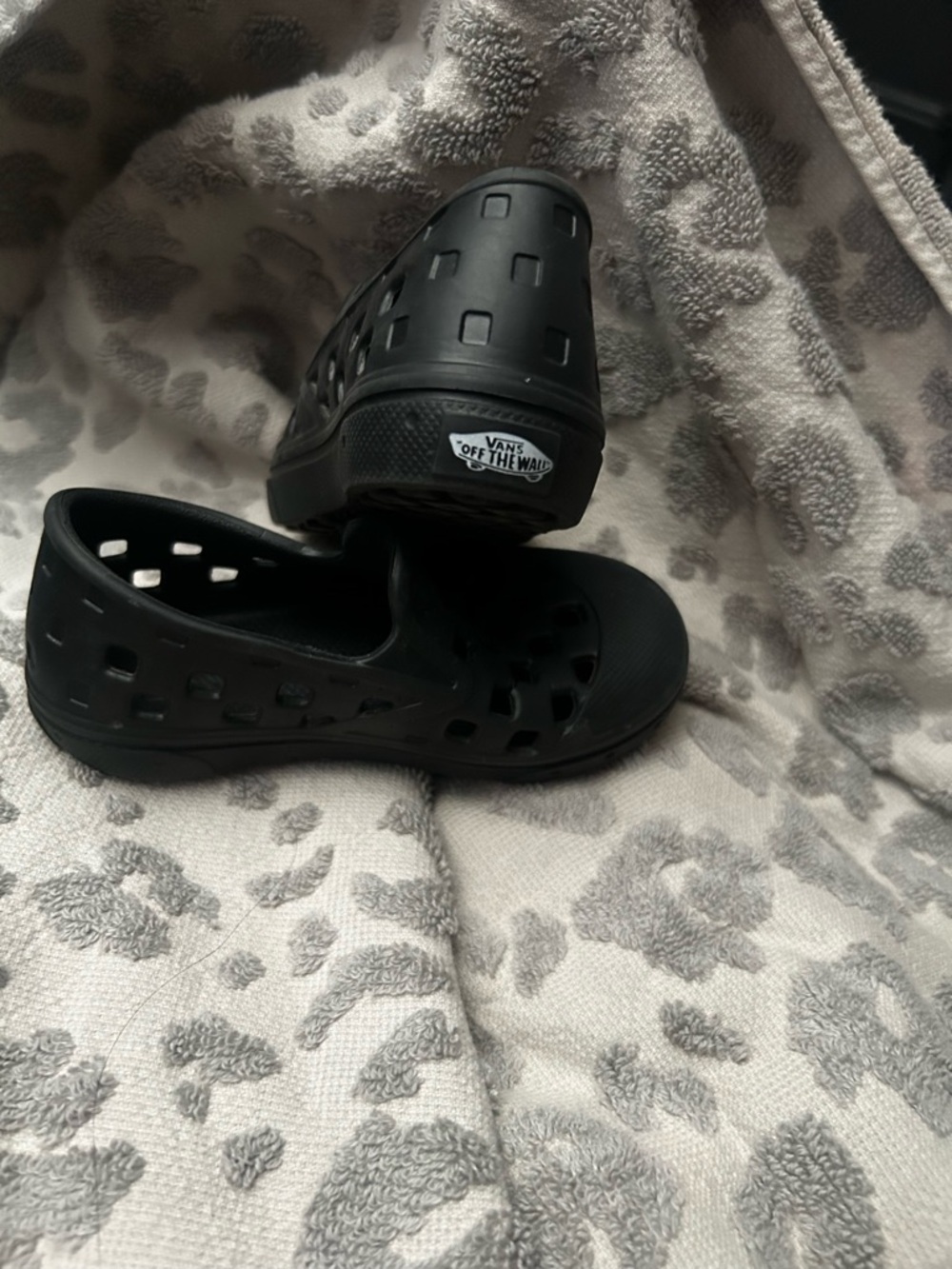 Vans Black Perforated Slip-On Clog Shoes